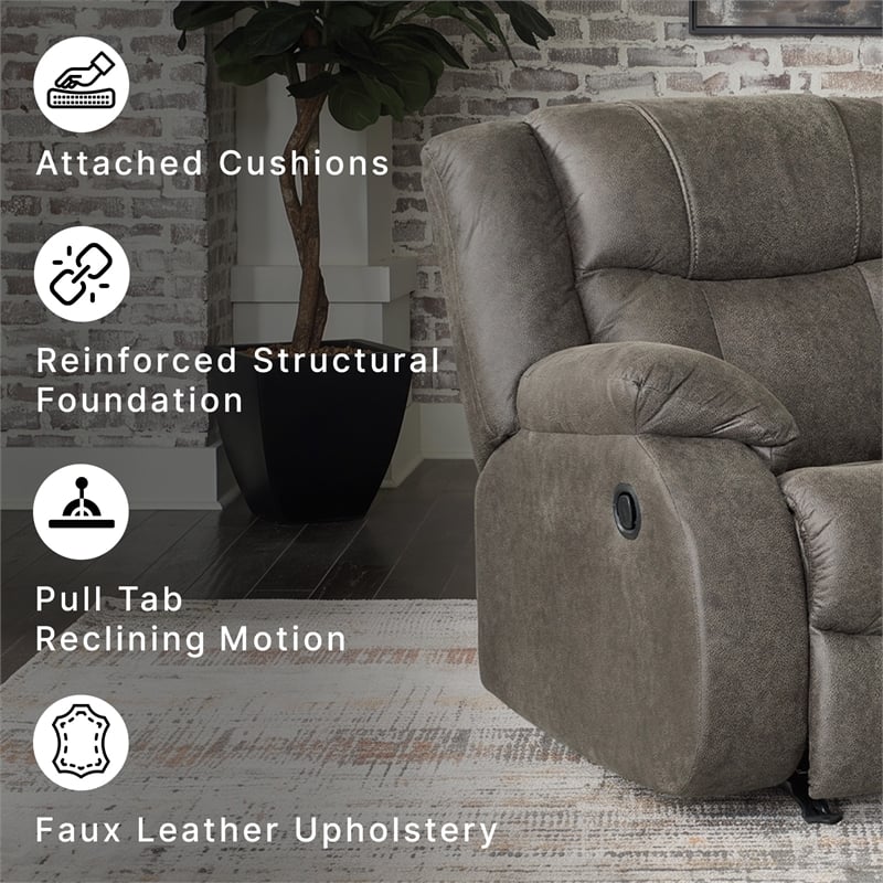 Signature Design by Ashley First Base Gunmetal Recliner