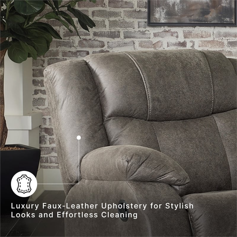 Signature Design by Ashley First Base Gunmetal Recliner