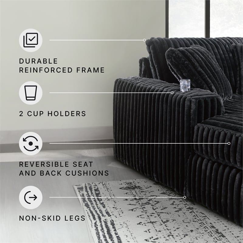 Signature Design by Ashley Midnight-Madness Onyx Oversized Chaise
