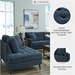 Signature Design by Ashley Bixler Navy Right-Arm Facing Corner Chaise
