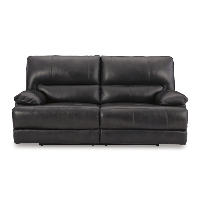 Signature Design by Ashley Mountainous Power Reclining Sofa in Black