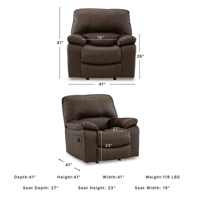 Signature Design by Ashley Leesworth Dark Brown Power Recliner
