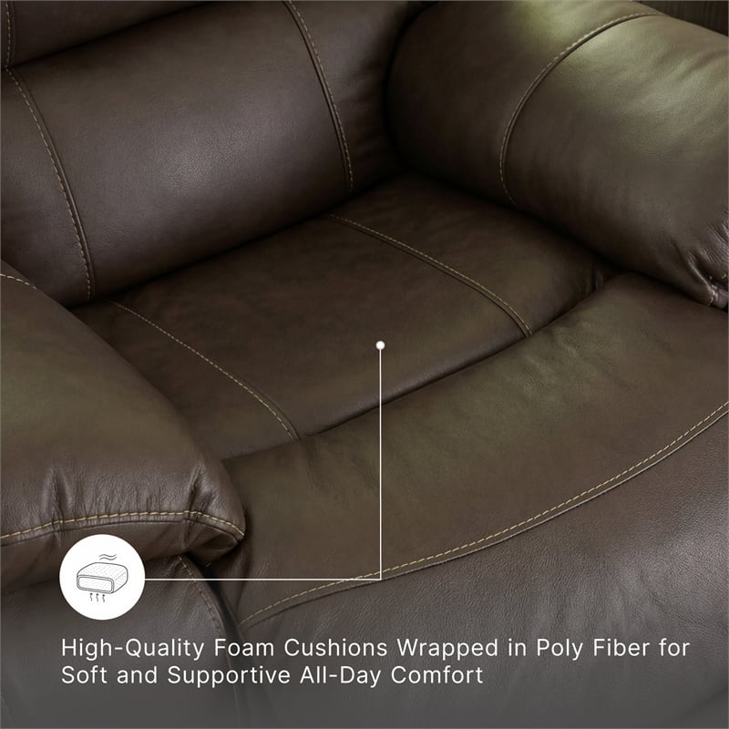 Signature Design by Ashley Leesworth Dark Brown Power Recliner