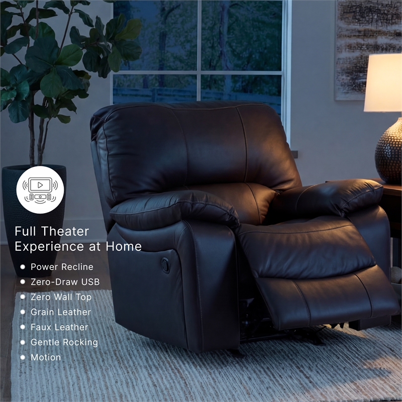 Signature Design by Ashley Leesworth Dark Brown Power Recliner