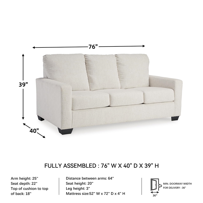 Signature Design by Ashley Rannis White Full Sofa Sleeper