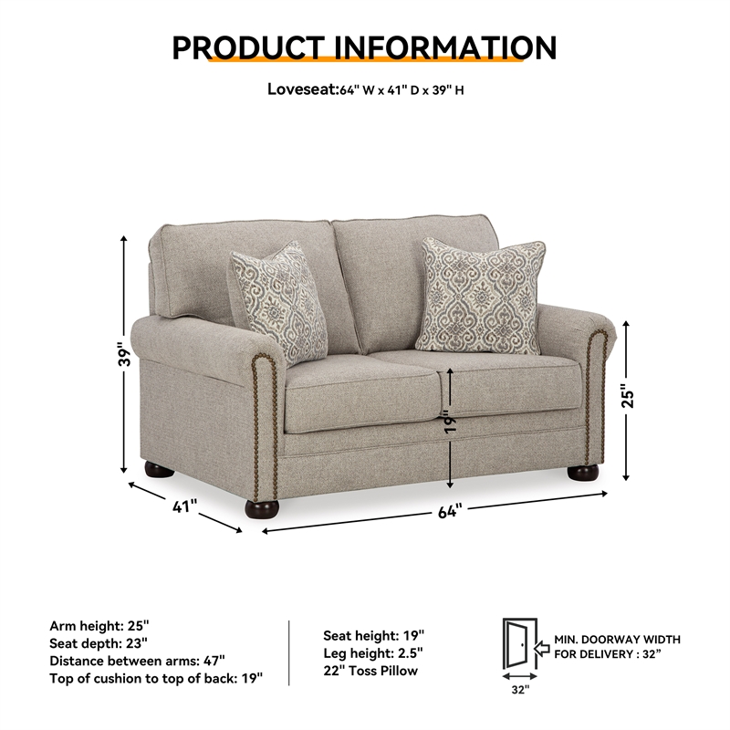 Signature Design by Ashley Gaelon Dune Loveseat