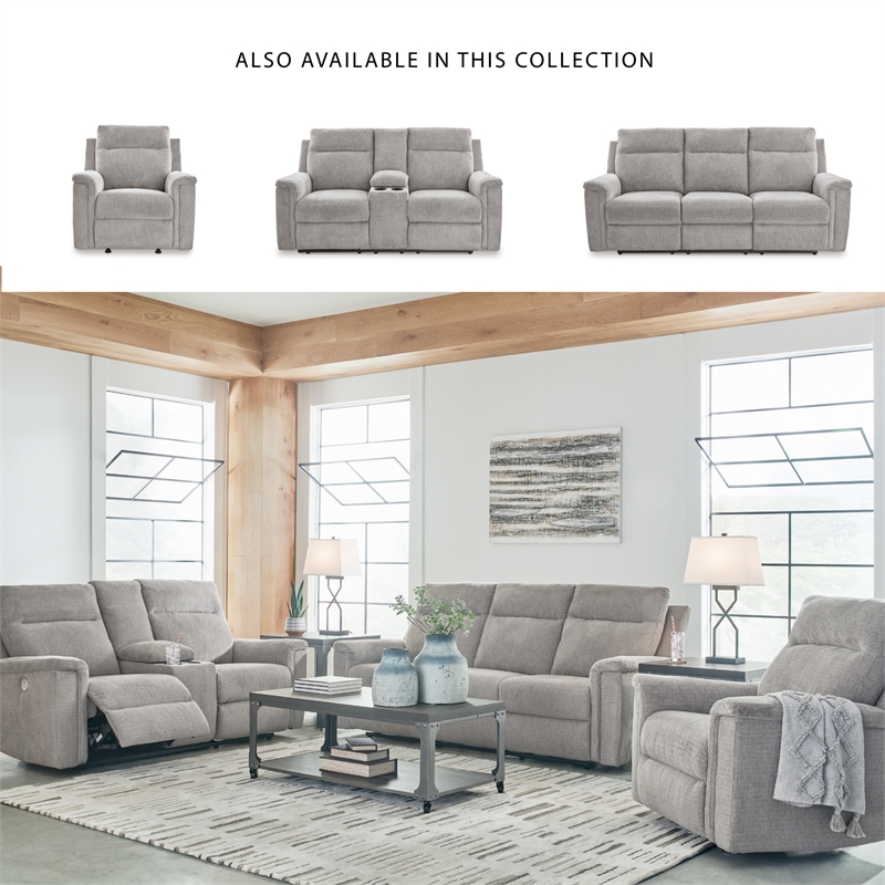 Signature Design by Ashley Barnsana Ash Power Reclining Loveseat with Console