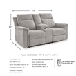 Signature Design by Ashley Barnsana Ash Power Reclining Loveseat with Console