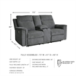 Signature Design by Ashley Barnsana Gray Power Reclining Loveseat with Console