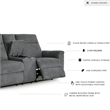 Signature Design by Ashley Barnsana Gray Power Reclining Loveseat with Console