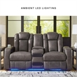Ashley Furniture Fyne-Dyme Dark Gray Power Reclining Loveseat with Console