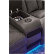 Ashley Furniture Fyne-Dyme Dark Gray Power Reclining Loveseat with Console