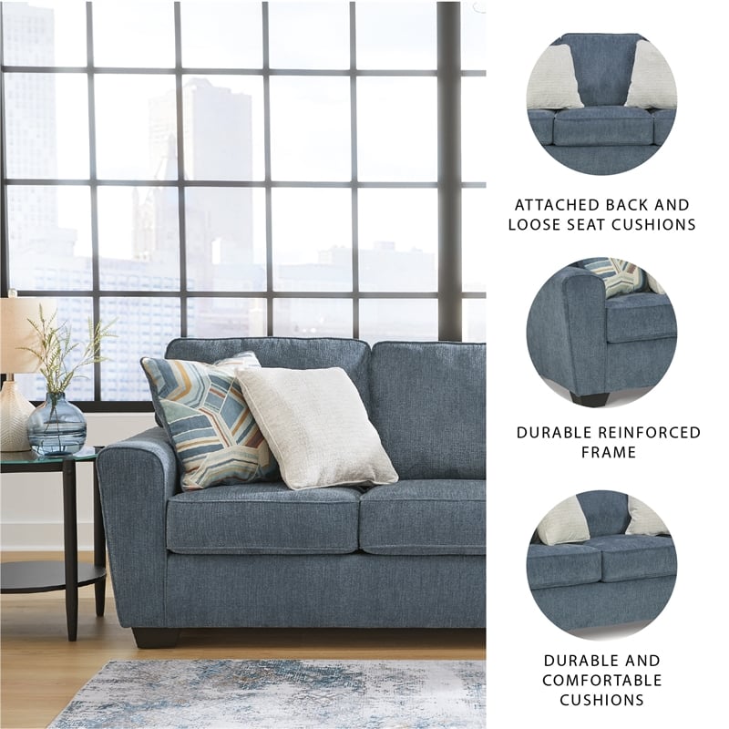 Signature Design by Ashley Cashton Blue Queen Sofa Sleeper