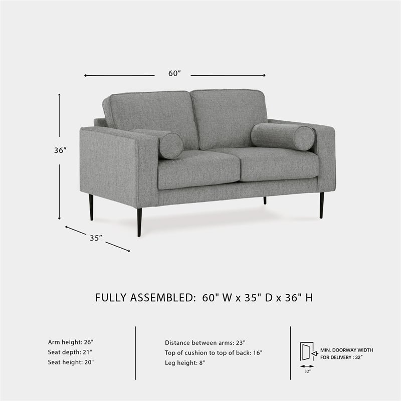 Signature Design by Ashley Hazela Charcoal Loveseat