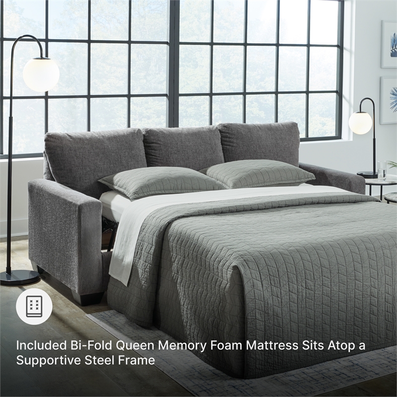 Signature Design by Ashley Rannis Pewter Queen Sofa Sleeper