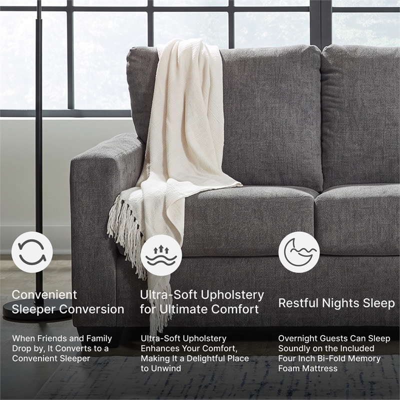 Signature Design by Ashley Rannis Pewter Queen Sofa Sleeper