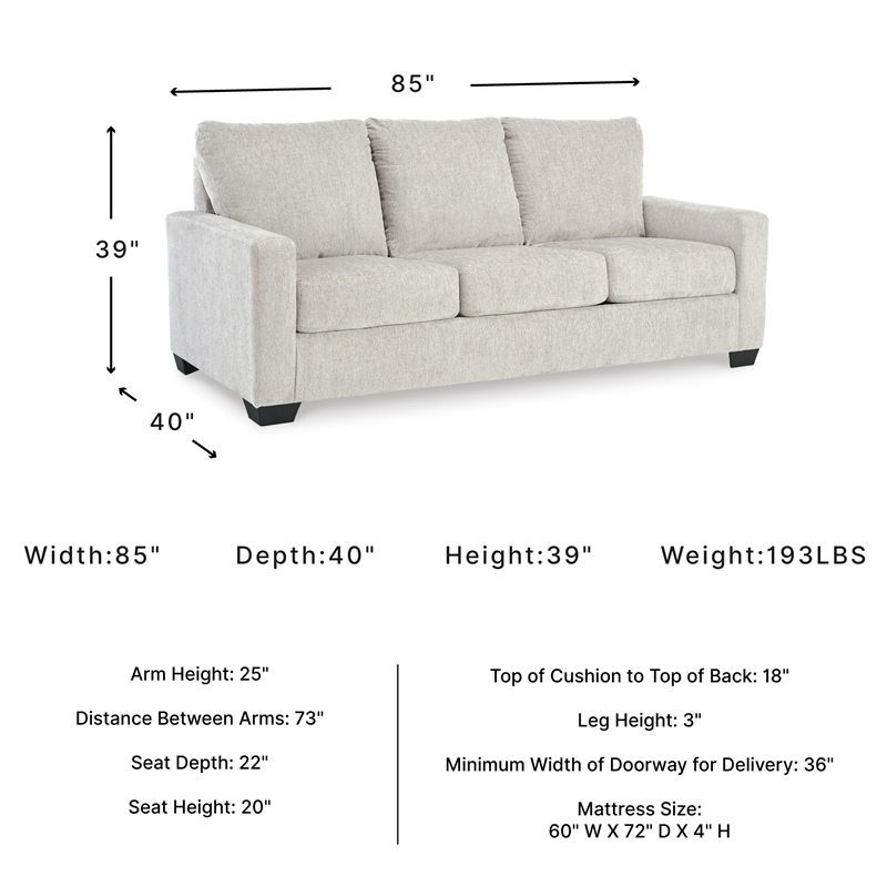 Signature Design by Ashley Rannis White Queen Sofa Sleeper