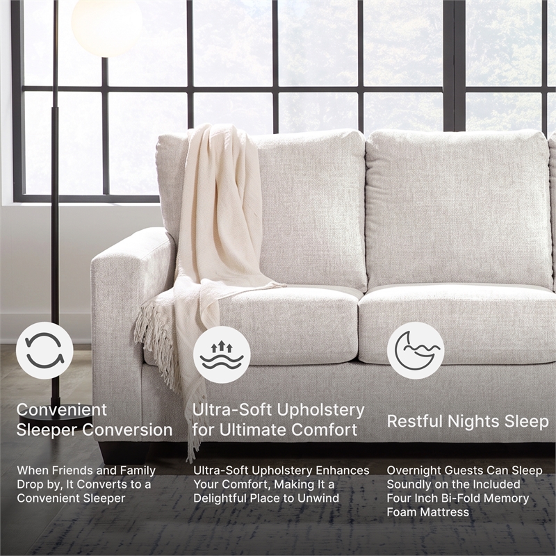 Signature Design by Ashley Rannis White Queen Sofa Sleeper
