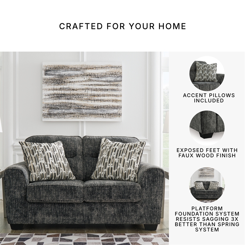 Signature Design by Ashley Lonoke Gunmetal Loveseat