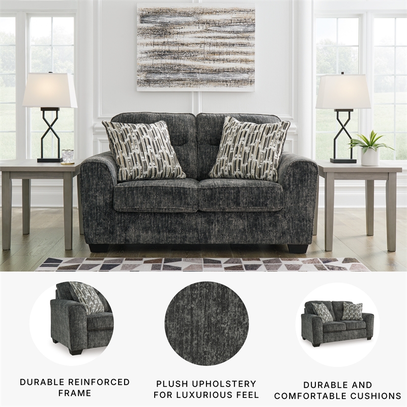 Signature Design by Ashley Lonoke Gunmetal Loveseat