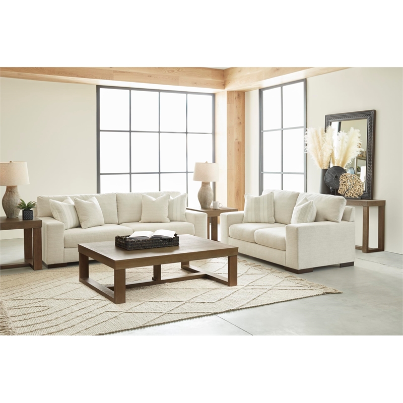 Signature Design by Ashley Maggie Birch Loveseat with Decorative Accent Pillows
