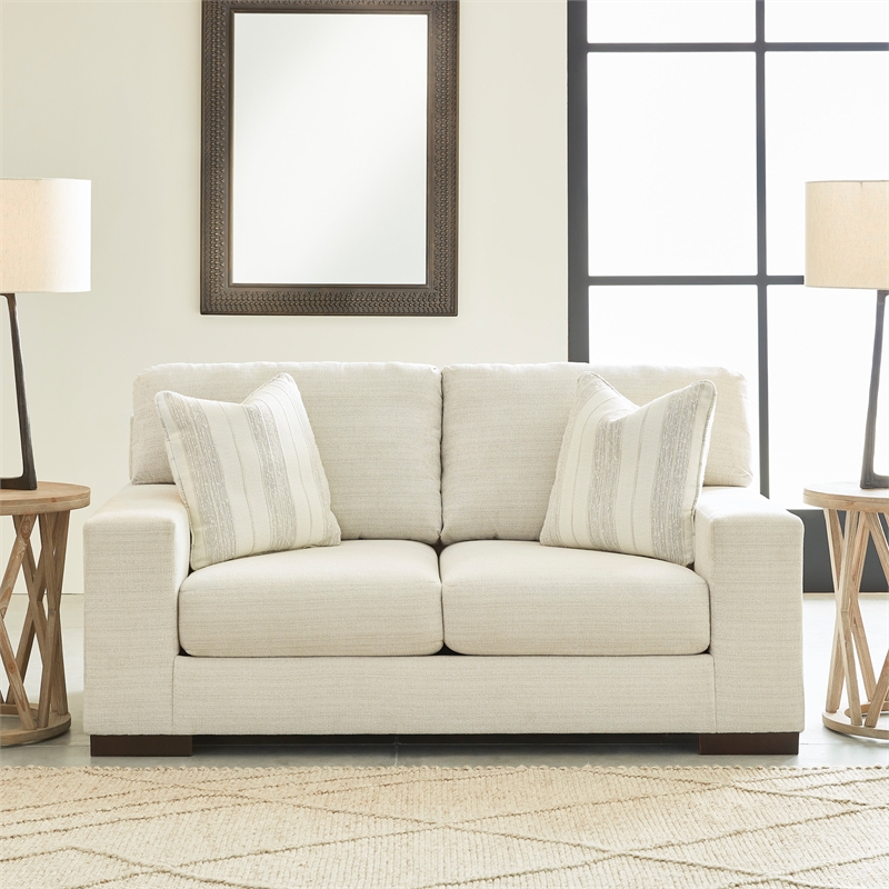 Signature Design by Ashley Maggie Birch Loveseat with Decorative Accent Pillows