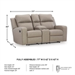 Signature Design by Ashley Lavenhorne Pebble Reclining Loveseat with Console