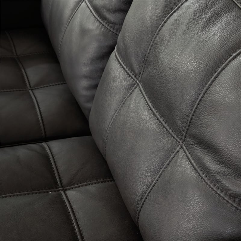 Ashley Furniture Luigi Thunder Loveseat with Exposed Feet and Faux Wood Finish