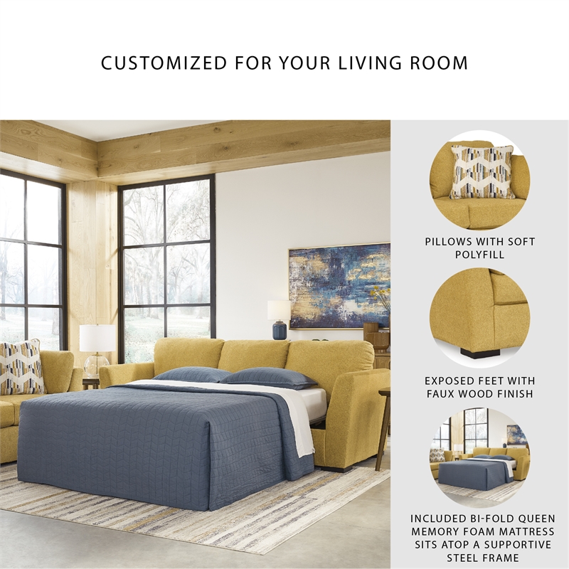 Signature Design by Ashley Keerwick Yellow Queen Sofa Sleeper