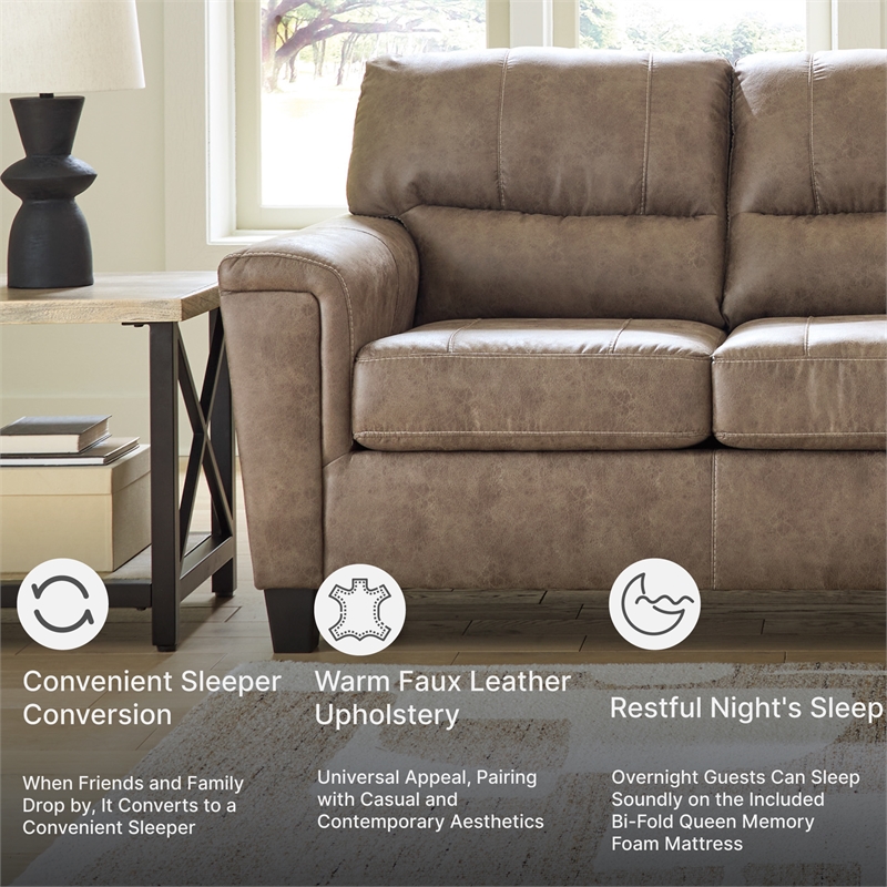 Signature Design by Ashley Navi Queen Sofa Sleeper in Brown