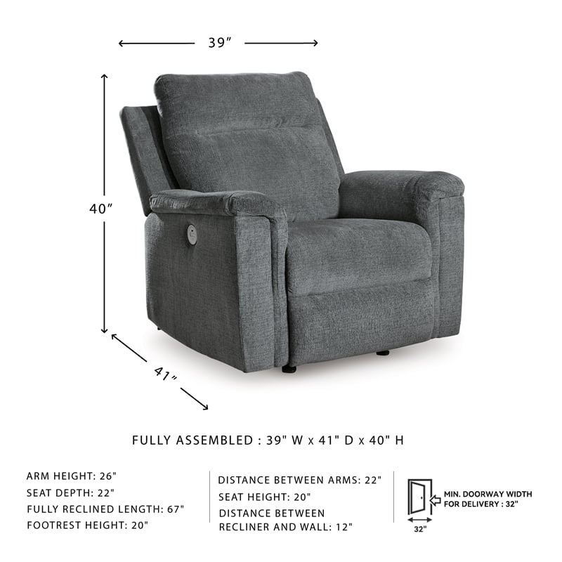 Signature Design by Ashley Barnsana Gray Power Recliner