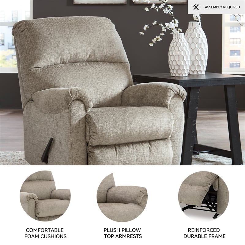 Signature Design by Ashley Stonemeade Taupe Recliner