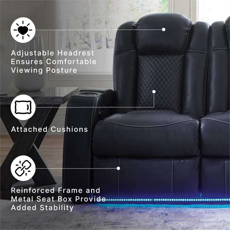Signature Design by Ashley Fyne-Dyme Sapphire Power Reclining Sofa