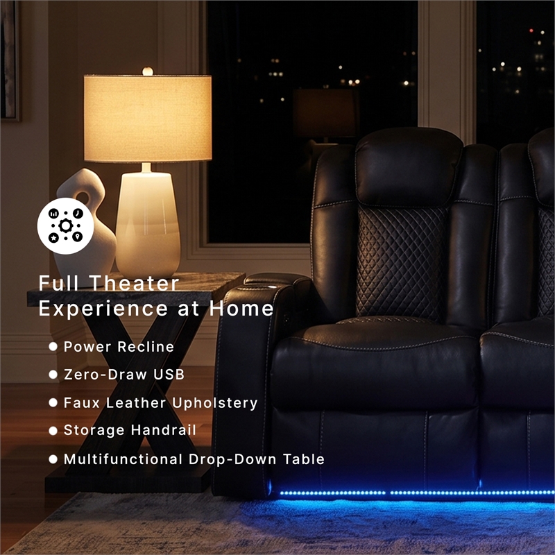 Signature Design by Ashley Fyne-Dyme Sapphire Power Reclining Sofa