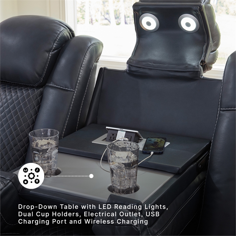 Signature Design by Ashley Fyne-Dyme Sapphire Power Reclining Sofa