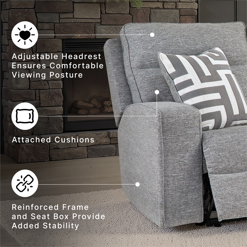 Signature Design by Ashley Biscoe Pewter Power Reclining Sofa