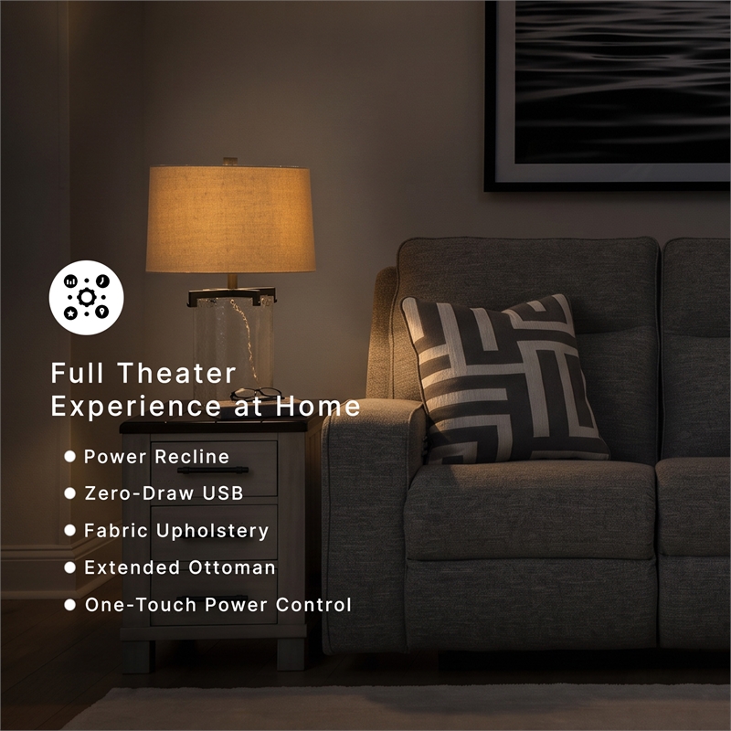 Signature Design by Ashley Biscoe Pewter Power Reclining Sofa
