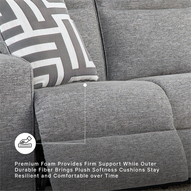 Signature Design by Ashley Biscoe Pewter Power Reclining Sofa