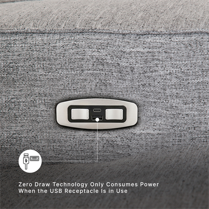 Signature Design by Ashley Biscoe Pewter Power Reclining Sofa