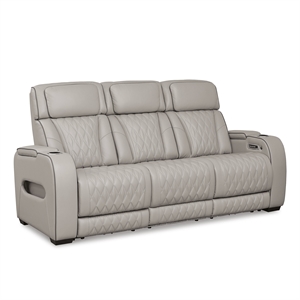 Signature Design by Ashley Boyington Power Reclining Sofa in Gray
