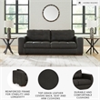 Ashley Furniture Luigi Thunder Sofa with Exposed feet and Faux Wood Finish