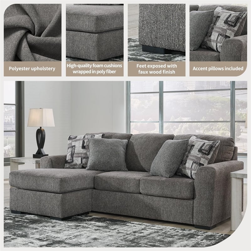 Signature Design by Ashley Gardiner Pewter Sofa Chaise