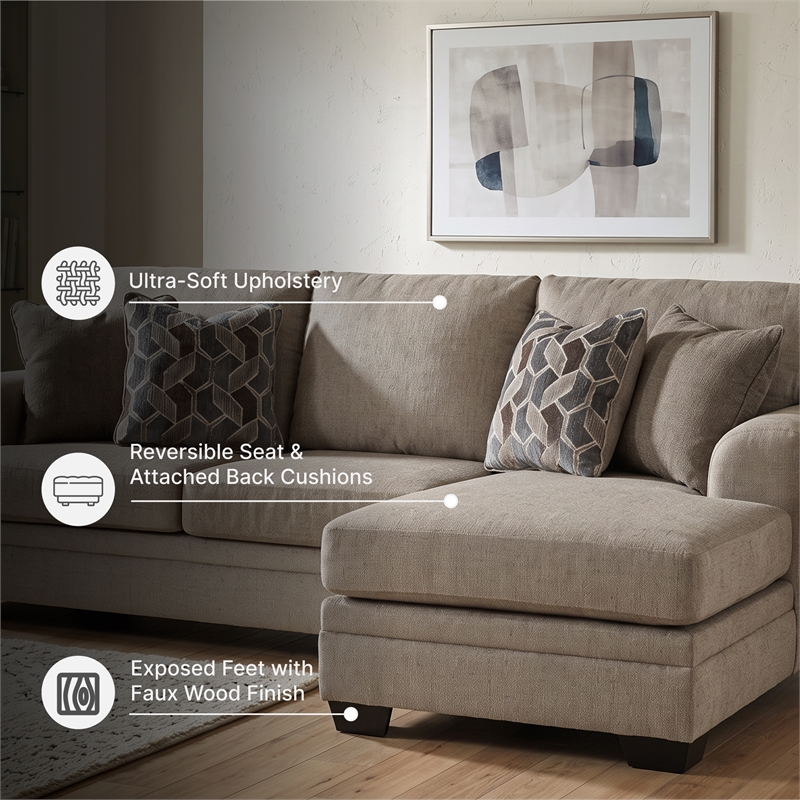 Signature Design by Ashley Stonemeade Taupe Sofa Chaise