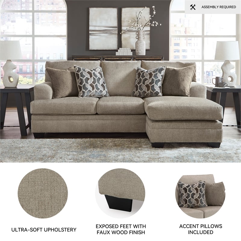 Signature Design by Ashley Stonemeade Taupe Sofa Chaise