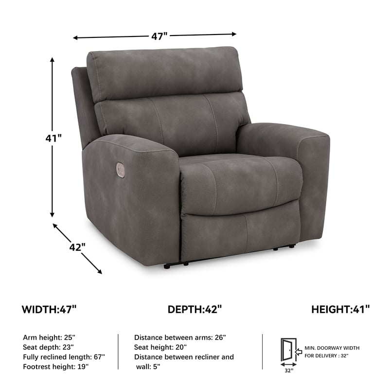 Signature Design by Ashley Next-Gen DuraPella Slate Power Recliner