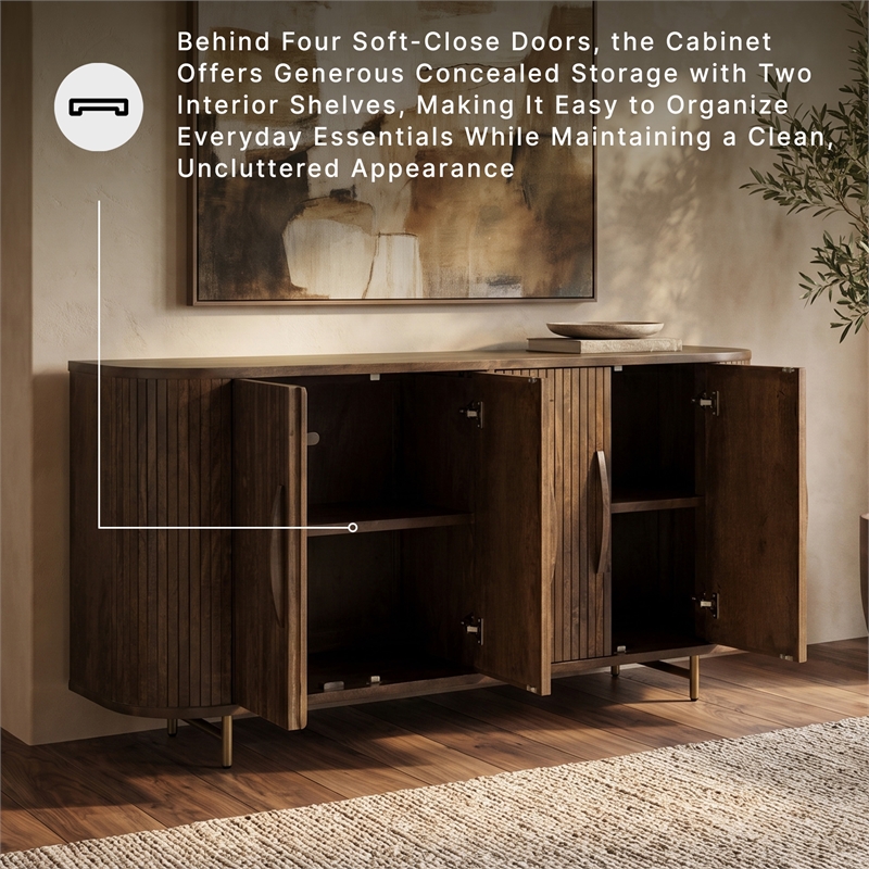 Signature Design by Ashley Amickly Dark Brown Accent Cabinet