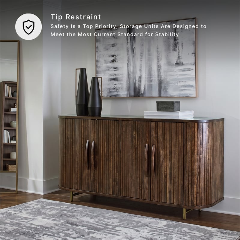 Signature Design by Ashley Amickly Dark Brown Accent Cabinet