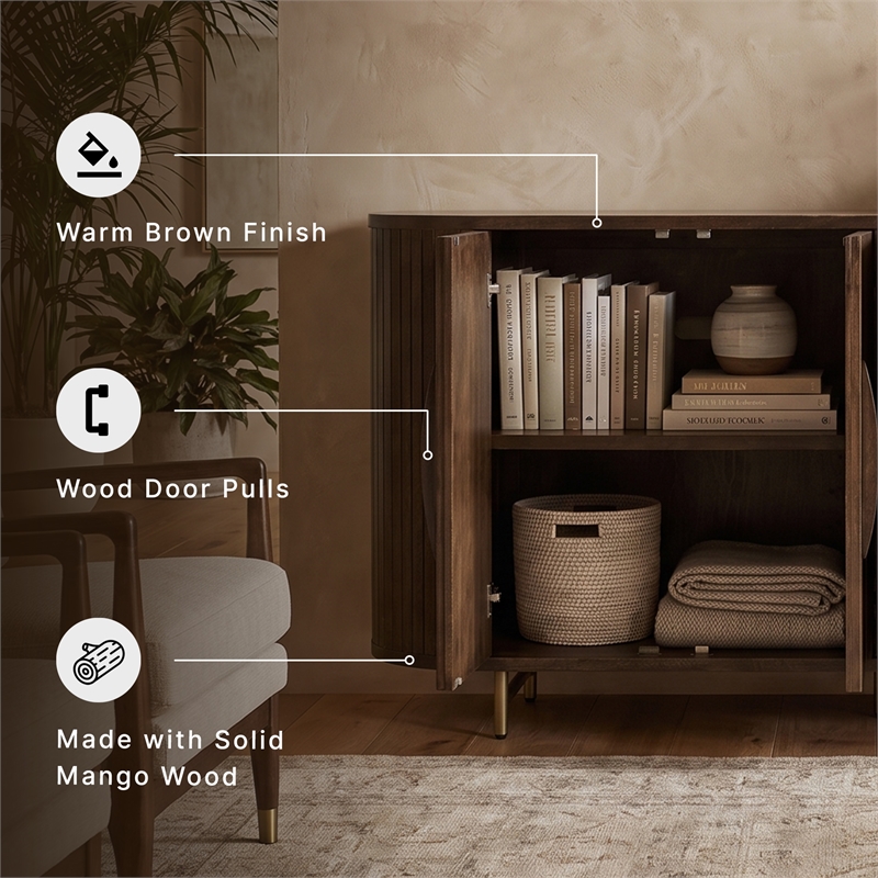 Signature Design by Ashley Amickly Dark Brown Accent Cabinet
