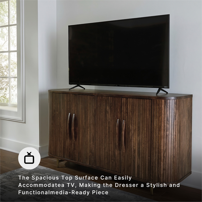 Signature Design by Ashley Amickly Dark Brown Accent Cabinet