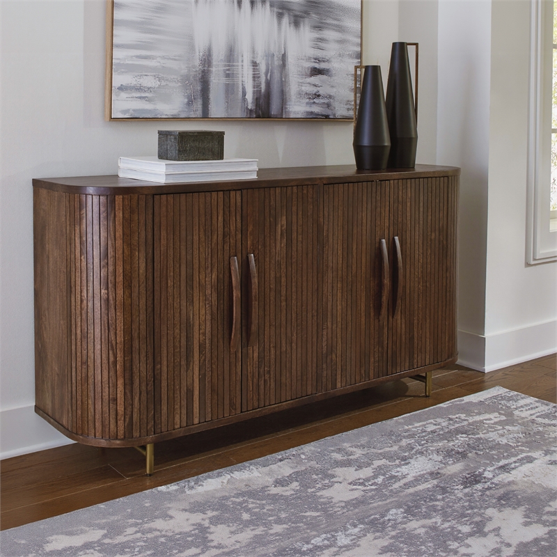 Signature Design by Ashley Amickly Dark Brown Accent Cabinet